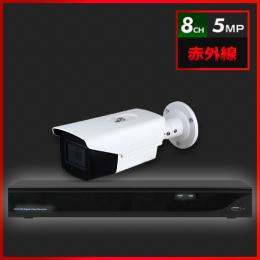 500万画素 赤外線 防犯カメラ 1台セット【8CH/2TB】