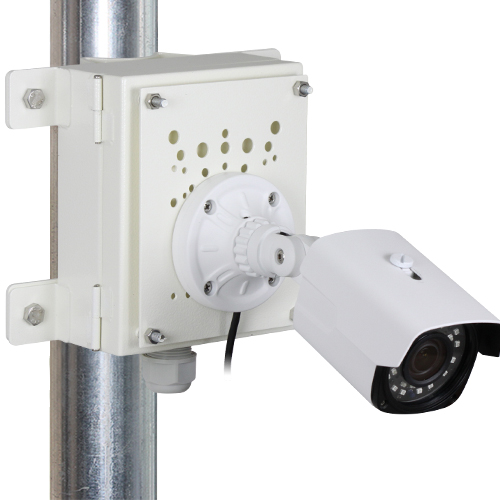 防犯カメラ ポール取付金具 電源box付 壁面取付け兼用モデル 防犯カメラ 監視カメラのネクステージ